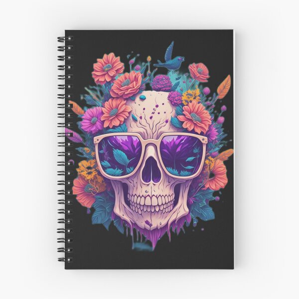 Item preview,  Skull wearing trendy sunglasses, flowers splash designed and sold by PC-artist.