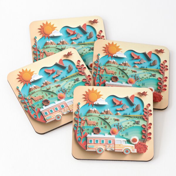 Item preview, beautiful travel puppet with landscape, cut paper style designed and sold by artpapercuts.