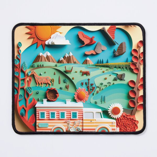 Item preview, beautiful travel puppet with landscape, cut paper style designed and sold by artpapercuts.
