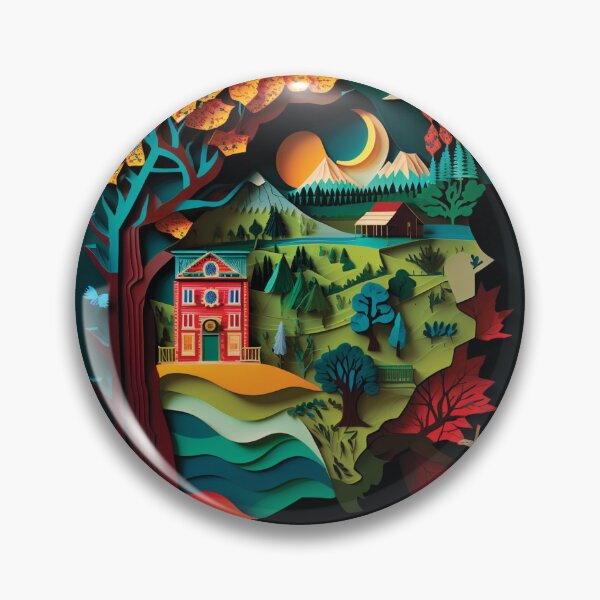 Item preview, beautiful house hidden among the forest, paper cut style designed and sold by artpapercuts.
