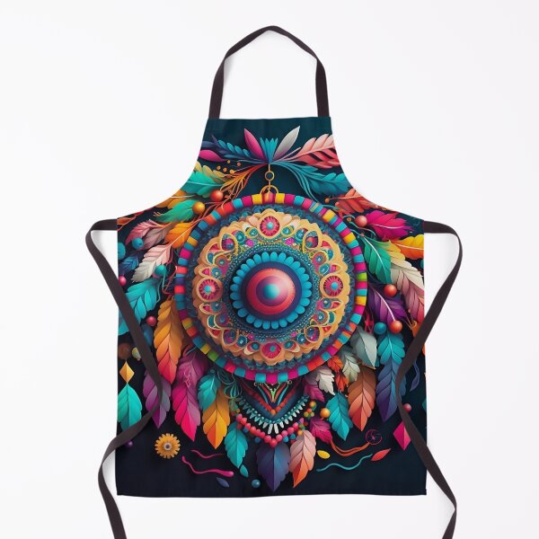 Item preview, Black background, colored indian mandala with leaves designed and sold by VeronicArt85.