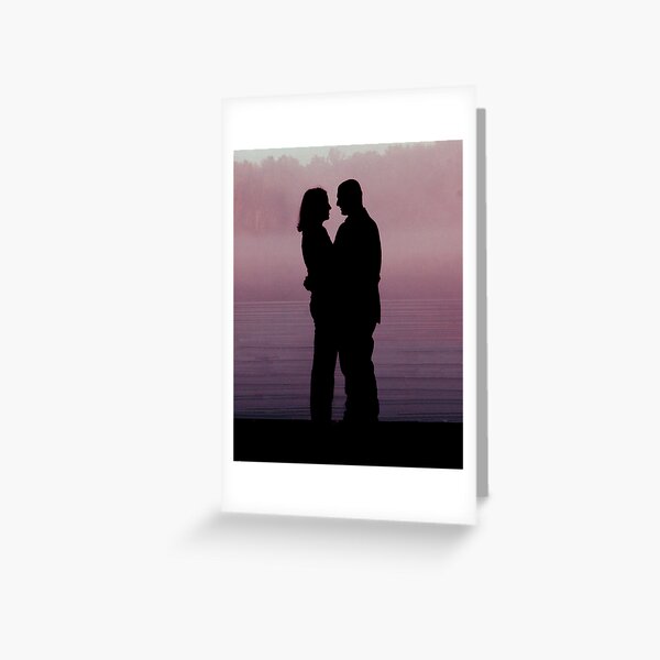 Pink Silhouetted Love Greeting Card