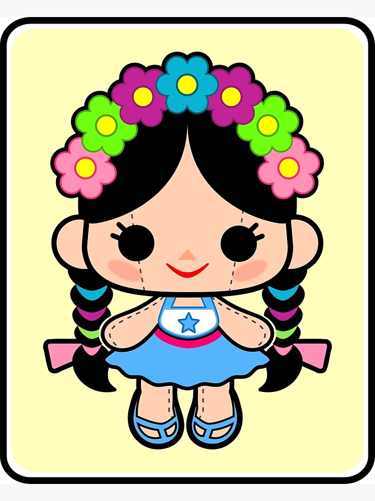 Ilustración MuÃ±eca De Dia De Muertos Imán Ilustrado El Día De Los