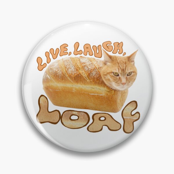 Item preview, live laugh loaf slogan cat sticker designed and sold by nihilosophy.