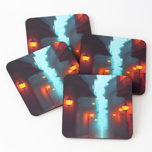 Item preview, Deserted street with lit lanterns designed and sold by MadinaFatt.
