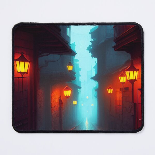 Item preview, Deserted street with lit lanterns designed and sold by MadinaFatt.