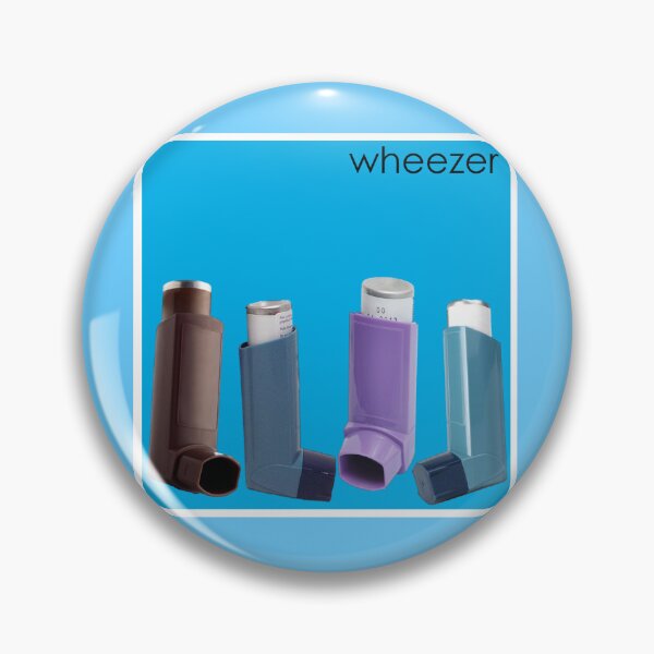 Item preview, W(h)eezer blue album asthma sticker designed and sold by nihilosophy.