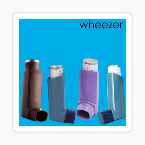 Item preview, W(h)eezer blue album asthma sticker designed and sold by nihilosophy.