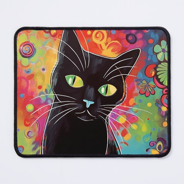 Item preview, Cat With A Colourful Backdrop designed and sold by MTJ-Mushrooms.
