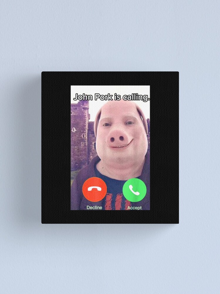 John Pork Is Calling Meme Sticker for Sale by austriforest