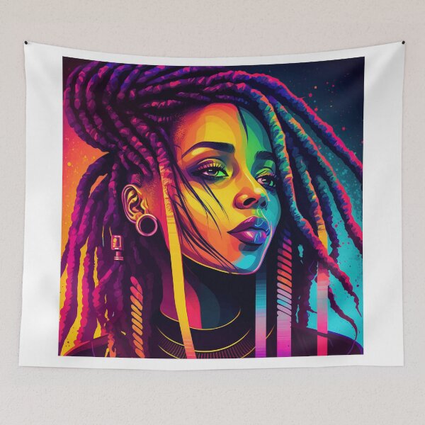 Item preview, Vibrant Hip-hop Colorful Locs, Dreadlock beauty artwork designed and sold by Niko Williams.
