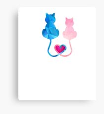 Cat Love Valentine Day Shirt Canvas Print