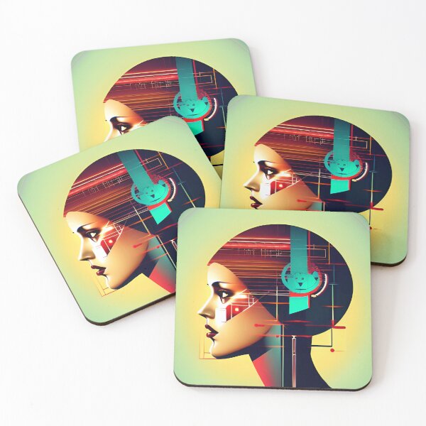 Item preview, Futuristic woman in side profile AI Art designed and sold by AICreatorin.