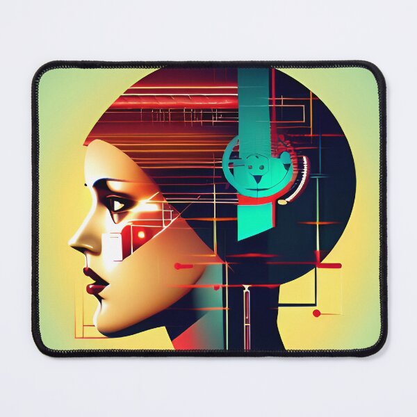 Item preview, Futuristic woman in side profile AI Art designed and sold by AICreatorin.