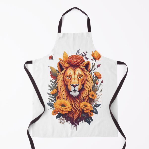 Item preview, Lion Head with flowers splash designed and sold by Inked-Attire.