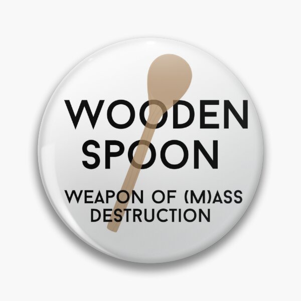 Aperçu de l'œuvre wooden spoon weapon text graphic v2 white background créée et vendue par fishpressink.