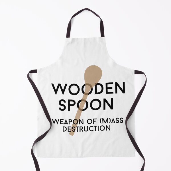 Item preview, wooden spoon weapon text graphic v2 white background designed and sold by fishpressink.