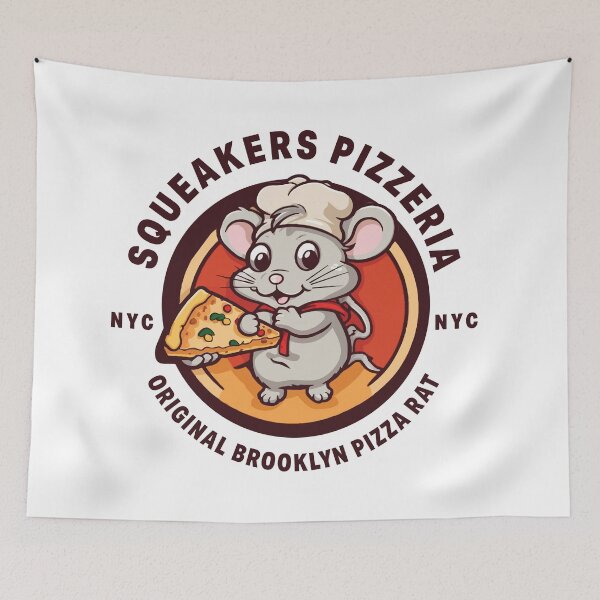 Item preview, Squeakers Pizzeria Original Brooklyn Pizza Rat T-Shirt designed and sold by BrooklynMugs.