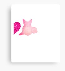 Corgi Love Valentine Day Shirt Canvas Print