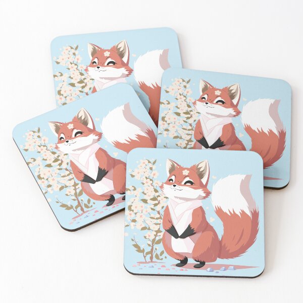 Item preview, Spring Blossom Red Fox Enjoy the Sunshine in Blue designed and sold by Moyanana.