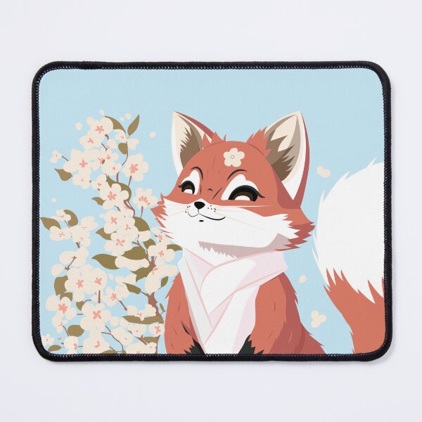 Item preview, Spring Blossom Red Fox Enjoy the Sunshine in Blue designed and sold by Moyanana.