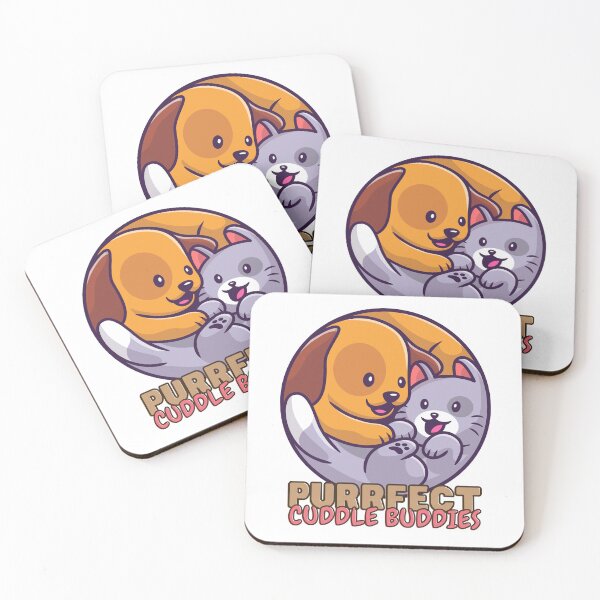 Item preview, Cozy Up with Purrfect Cuddle Buddies: Cat and Dog designed and sold by Inkmatic Studio.