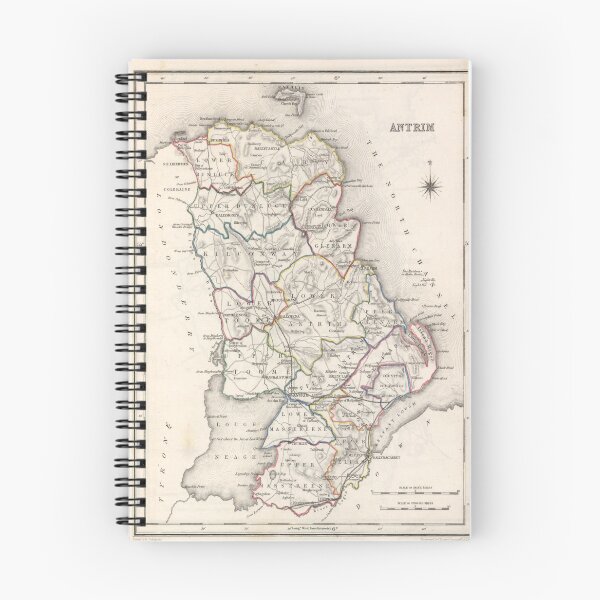 Item preview, Vintage County Antrim Ireland Map (1846) designed and sold by BravuraMedia.