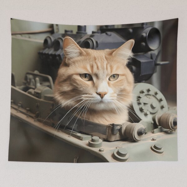 Item preview, Cat a tank commander designed and sold by JustinaLD.
