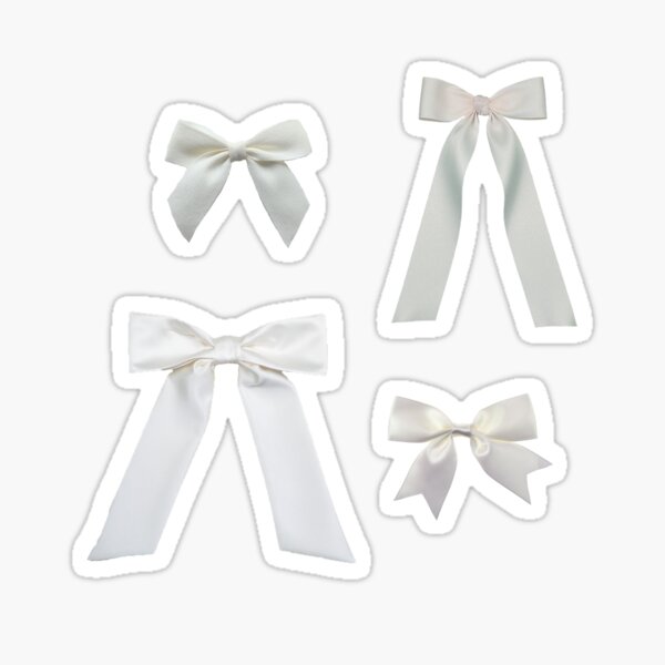 White Coquette Ribbon Bow Sticker for Sale by str4wberryfae