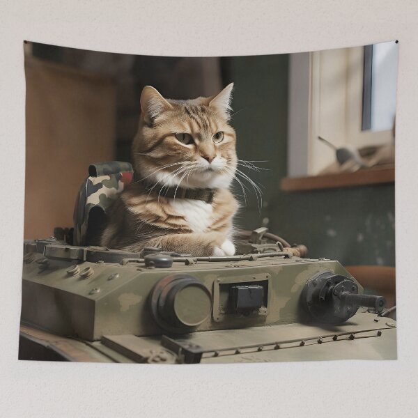 Item preview, Cat a Tank Commander designed and sold by JustinaLD.