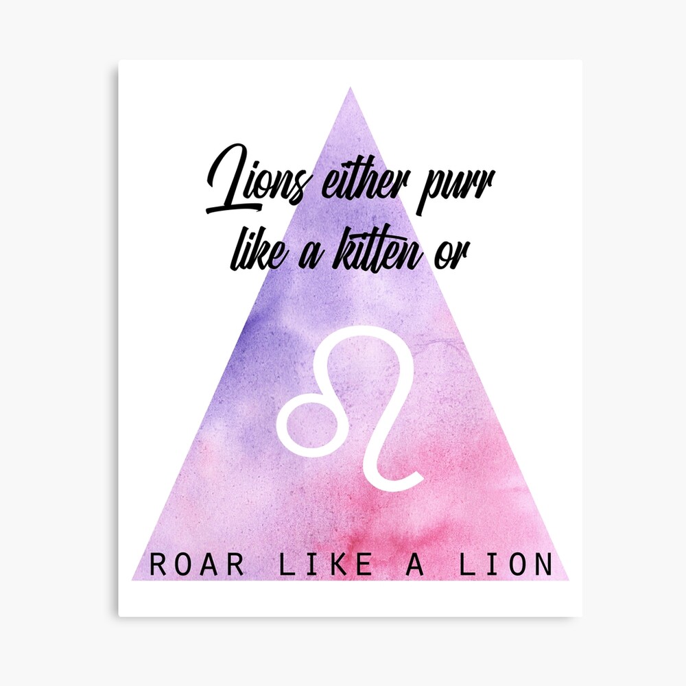 Impression Photo Citation De Signe Du Zodiaque Lion Geometrique Par Blackcatprints Redbubble