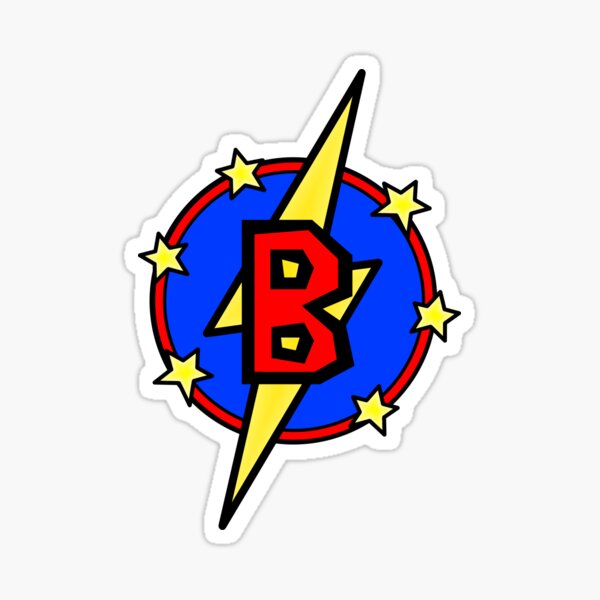 "Cute Little SuperHero Geek - Super Letter B" Sticker for Sale by ...