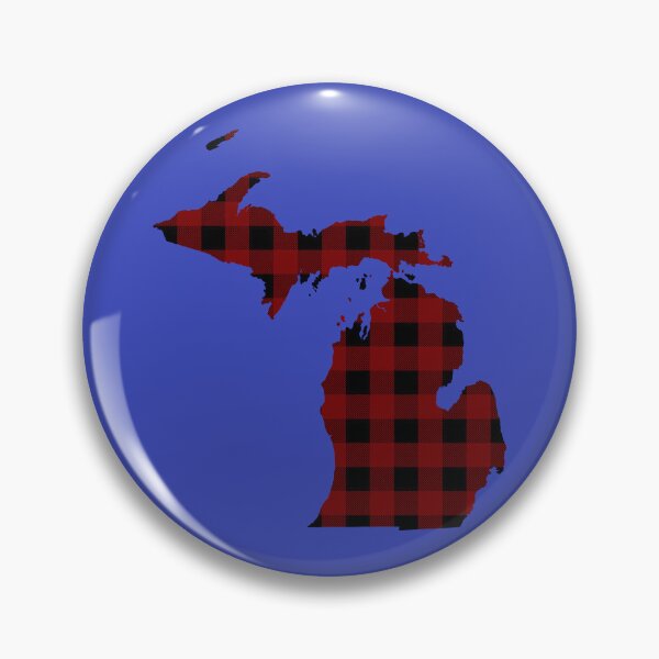 Artikelvorschau, Rote und schwarze Holzfäller Buffalo Plaid Michigan Silhouette entworfen und verkauft von CheriesArt.