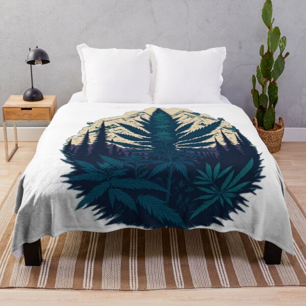 Item preview, Vintage marijuana plant artwork in jungle setting designed and sold by RedArtG09.