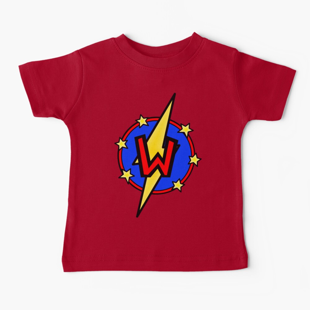 Cute Little SuperHero Geek - Super Letter W Baby T-Shirt