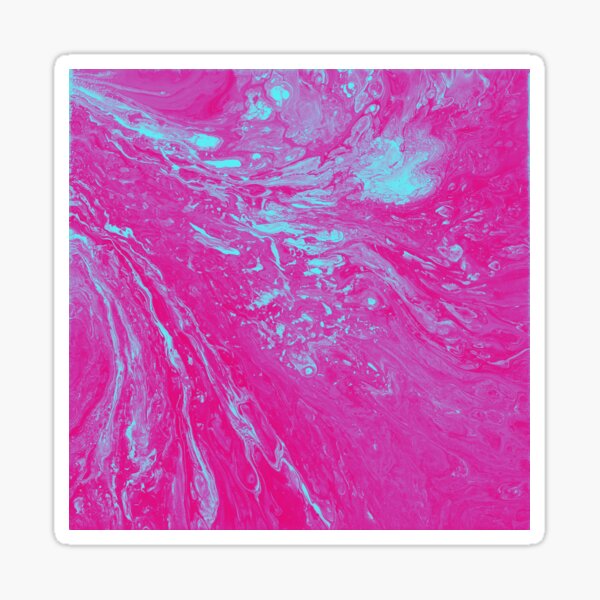 Item preview, Flood of Pink & Turquoise - An Abstract Piece designed and sold by Jennifer Walsh Design.