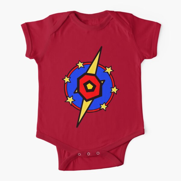 My Cute Little SuperHero Geek - Super Letter O Short Sleeve Baby One-Piece
