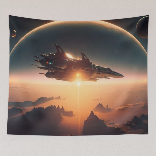 Item preview, Spaceship in the atmosphere - science fiction designed and sold by unknown-places.