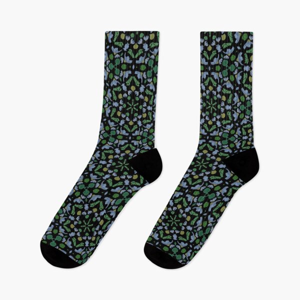 Item preview, Abstract Floral Mosaic on Black designed and sold by KaroLeenaDesign.