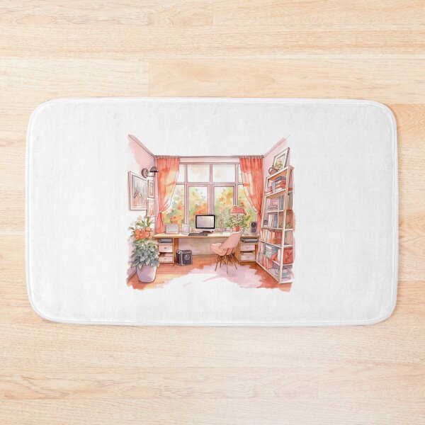 Item preview, Watercolor Cozy Home Office designed and sold by DreamiDreams.