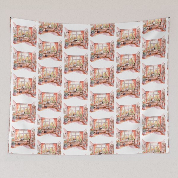 Item preview, Watercolor Cozy Home Office designed and sold by DreamiDreams.