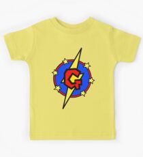 Cute Little SuperHero Geek - Super Letter G Kids Tee