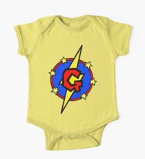 Cute Little SuperHero Geek - Super Letter G One Piece - Short Sleeve