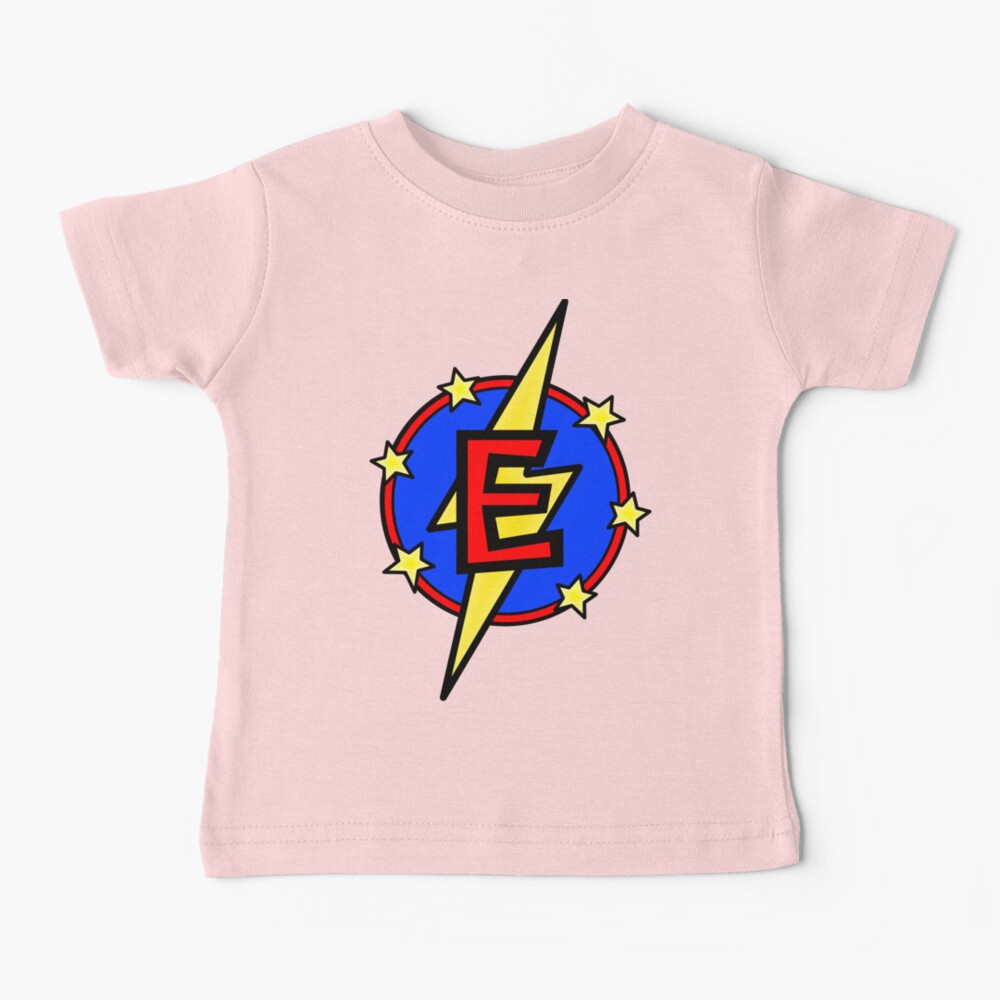 Cute Little SuperHero - Super Letter E Baby T-Shirt