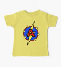 Cute Little SuperHero Geek - Super Letter A Baby Tee