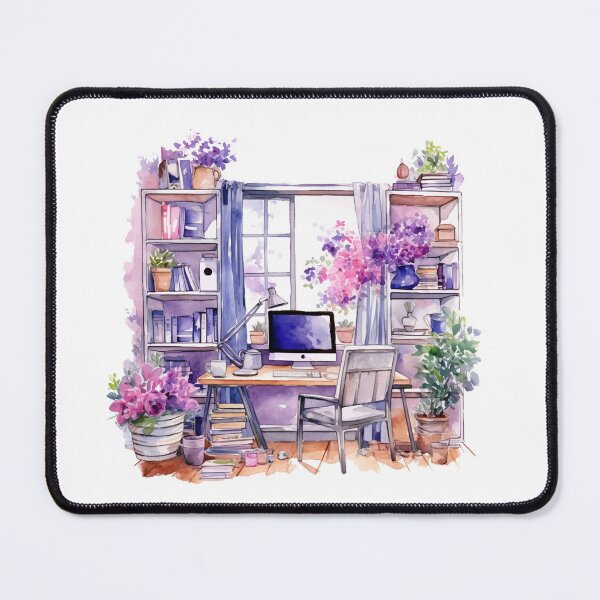 Item preview, Watercolor Cozy Home Office designed and sold by DreamiDreams.