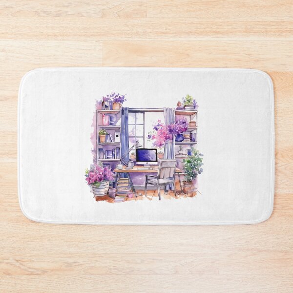 Item preview, Watercolor Cozy Home Office designed and sold by DreamiDreams.