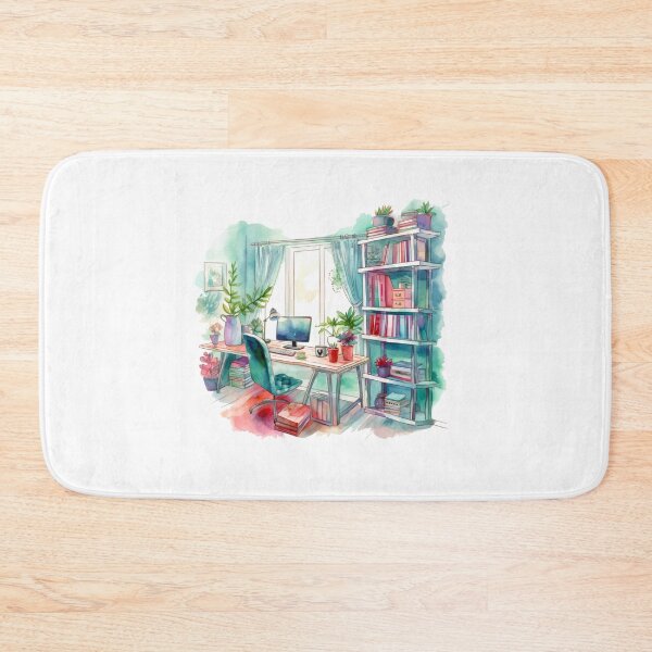 Item preview, Watercolor Cozy Home Office designed and sold by DreamiDreams.