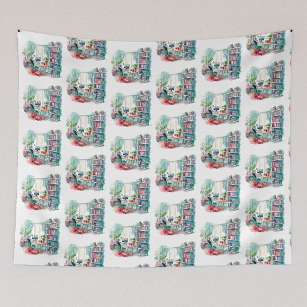 Item preview, Watercolor Cozy Home Office designed and sold by DreamiDreams.
