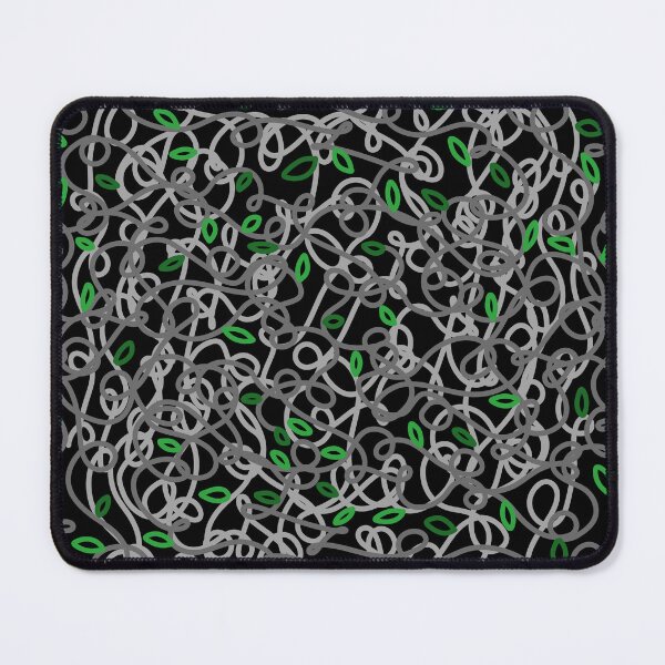 Item preview, Loopy Twisted Tangled Vines and Leaves Abstract Doodles Design on a Dark Black Spooky Forest Backdrop, made by EndlessEmporium designed and sold by EndlessEmporium.